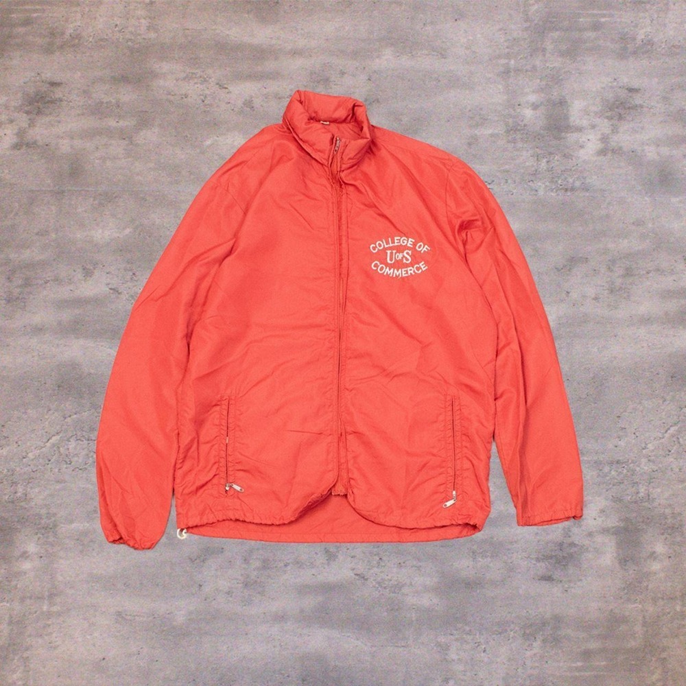 1960's Lighting University OF S Collegiate Hooded Coach Burgundy Red Jacket
